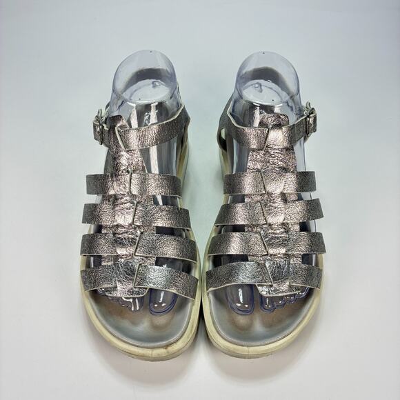 ECCO Flowt LX Silver Leather Sandals Comfort Walking Women’s Size US 6.5 EU 37 - Picture 3 of 9